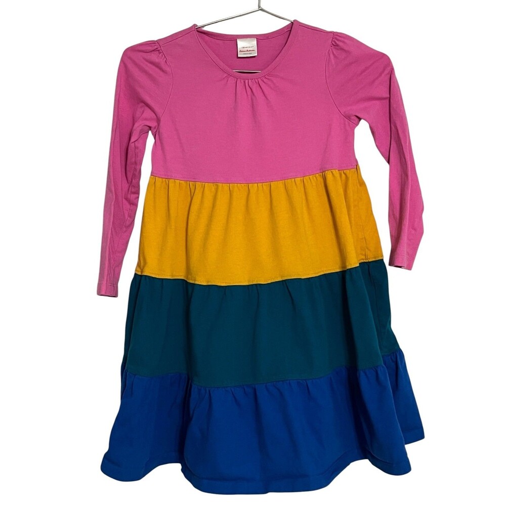 Hanna Andersson Girl Colorblock Twirl Power Long Sleeve Top Size 6/7 cottagecore
